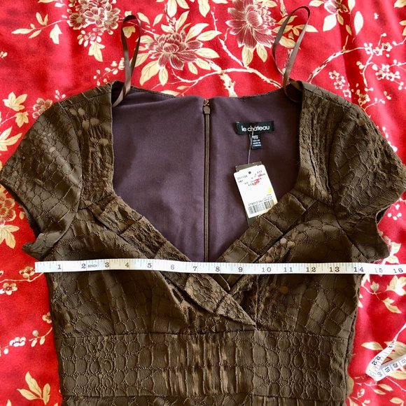 *NWT* Snake-Print Pleated-Waist Sweetheart Neck Dress - Made in Canada- XXS - Picture 13 of 16